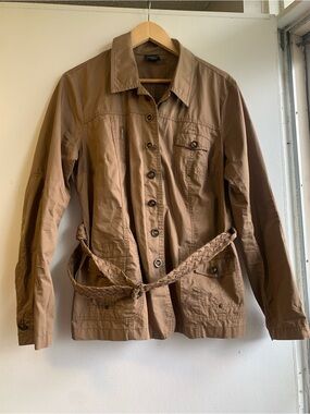 Tribal Women's Tan Belted/Button Up Utility Jacket Size 12